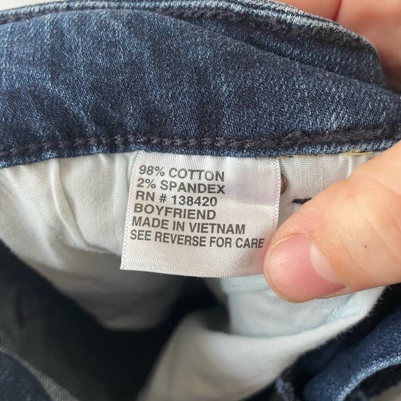 Etcetera Boyfriend Jeans Dark Wash Size 4 Stretch Straight Leg - Picture 7 of 9